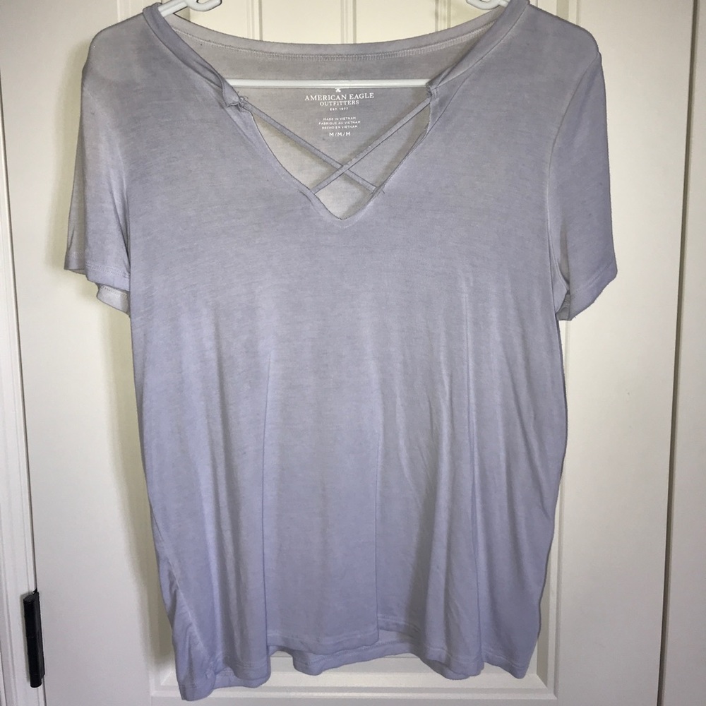 Purple AEO criss cross top